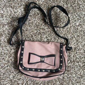 3/$15 Candie's Pink and Black Bow Bag with Studs